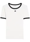 Courrèges Cotton T-shirt With Contrasting Logo Trim