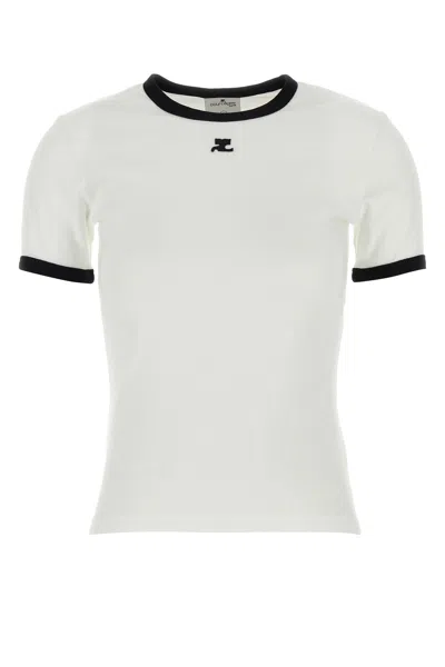 COURRÈGES COURREGES WHITE COTTON T-SHIRT