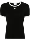 Courrèges Signature Contrast T-shirt In Black