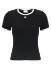Courrèges Courreges Women Signature Contrast T-shirt In Black