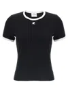 Courrèges Courreges Women Signature Contrast T-shirt In Black