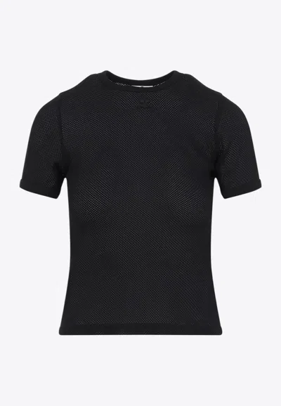 Courrèges Signature Contrast T-shirt In Black