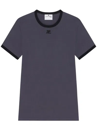Courrèges Courreges T-shirts And Polos In Denim/black