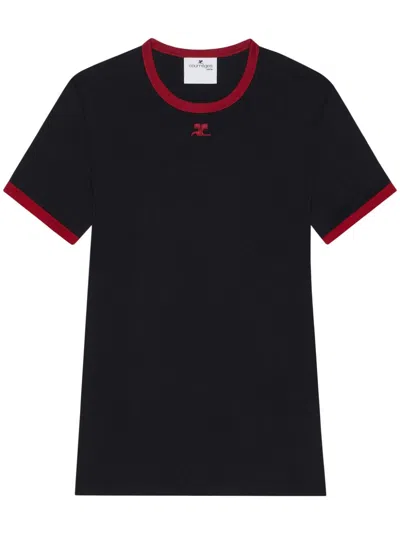 Courrèges Courreges Signature Contrast T-shirt Black