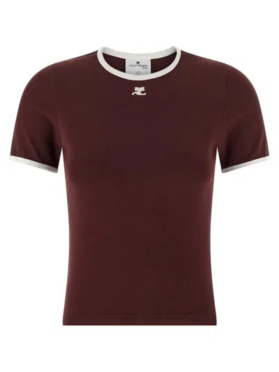 COURRÈGES COURRÈGES 'SIGNATURE CONTRAST' T-SHIRT