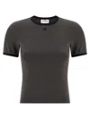 Courrèges Courregès Heritage Contrast T-shirt In Gray