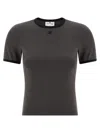 Courrèges Courregès Heritage Contrast T-shirt In Gray