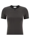 Courrèges Courregès Heritage Contrast T-shirt In Gray