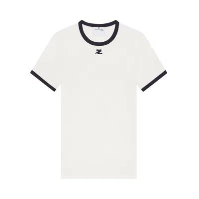 Pre-owned Courrèges Signature Contrast T-shirt 'heritage White' | Women's Size S