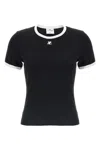 Courrèges Reedition Bumpy Contrast T-shirt In Black