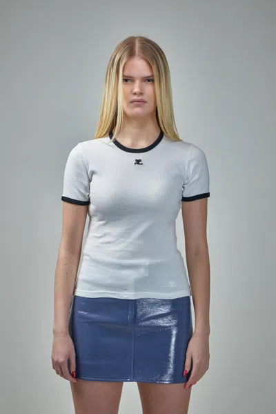 COURRÈGES SIGNATURE CONTRAST T-SHIRT