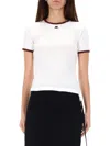 Courrèges "signature Contrast" T-shirt In White