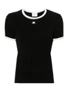 Courrèges Signature Contrast T-shirt Woman Black And White In Black