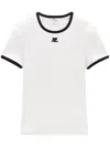 Courrèges Cotton T-shirt With Contrasting Logo Trim Courreges In Multi