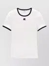 Courrèges Courreges Women Cotton T-shirt With Contrasting Profiles In White