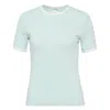 Courrèges Fitted Short-sleeve Top With Contrasting Trim In Blue