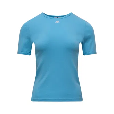 Courrèges Signature Contrast T-shirt In Blue