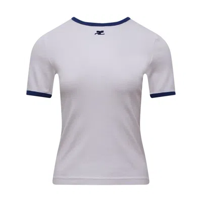 Courrèges Signature Contrast T-shirt In Pink