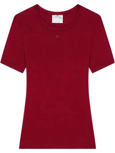 Courrèges Signature Contrast T-shirt In Red