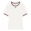 Courrèges Courreges Women Cotton T-shirt With Contrasting Profiles In White