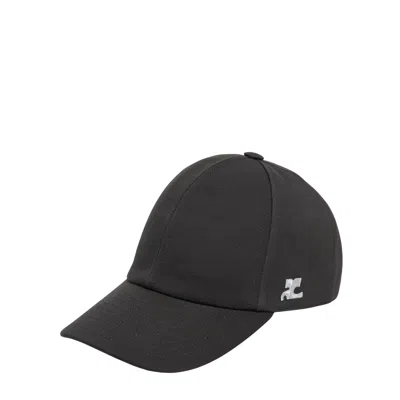 Courrèges Signature Cotton Cap In Black
