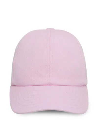 Courrèges Courregès "signature" Cotton Cap In Pink