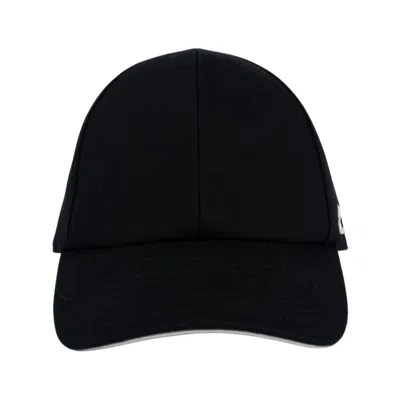 Courrèges Signature Cotton Hat In Black In Nero