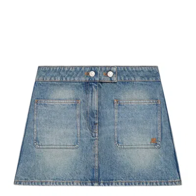 Courrèges Signature Denim Mini Skirt In Blue