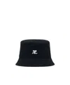 Courrèges Signature Logo-appliqué Bucket Hat In Black