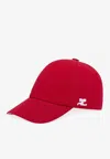 Courrèges Signature Logo Baseball Cap In Ruby