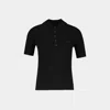 Courrèges Courreges Black Viscose Blend Polo Shirt Women In Black