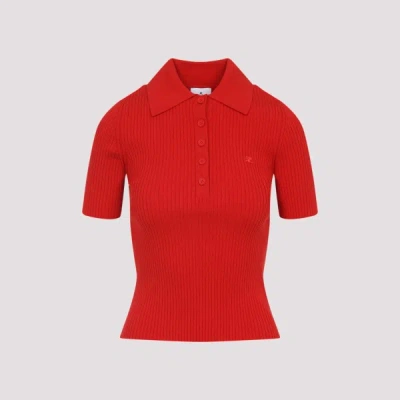 Courrèges Courreges Signature Polo Xs In Orange