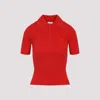 Courrèges Red Viscosa Blend Polo Shirt In Red