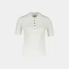 Courrèges Iconic Rib-knit Polo Shirt In White