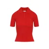 Courrèges Red Viscosa Blend Polo Shirt In Red
