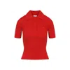 Courrèges Red Viscosa Blend Polo Shirt In Red