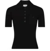 Courrèges Courreges Black Viscose Blend Polo Shirt Women In Black