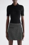 Courrèges Signature Rib Polo Sweater In Black