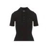 Courrèges Courregès Signature Ribbed Knit Polo In Black