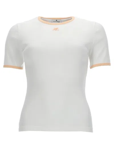 Courrèges Contrast-trim Signature T-shirt In White