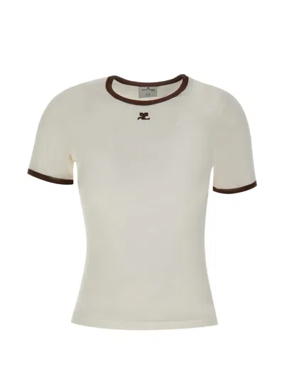 Courrèges Signature Short-sleeve T-shirt In White