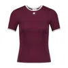 Courrèges Courreges Women Cotton T-shirt With Contrasting Trim In Burgundy