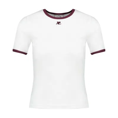 COURRÈGES SIGNATURE T-SHIRT - COTTON - WHITE