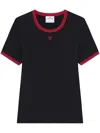 Courrèges Contrast T Shirt In Black