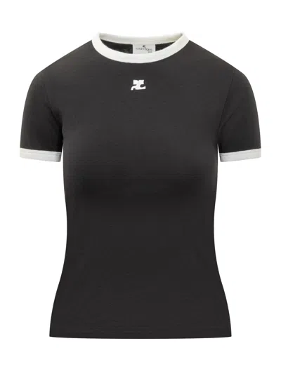 Courrèges Courreges Signature T-shirt In Black