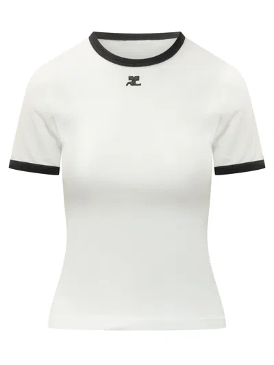 Courrèges Courreges Signature T-shirt - Classic Fit In White