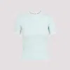 Courrèges Fitted Short-sleeve Top With Contrasting Trim In Blue