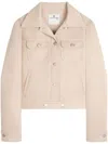 Courrèges Signature Twill Trucker Jacket Clothing In Neutral