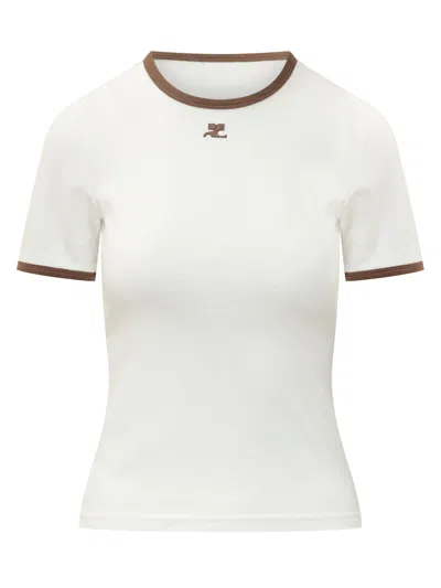Courrèges Courreges Signature Wit Tee In White