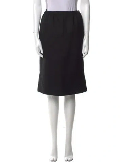 Pre-owned Courrèges Silk Knee-length Skirt In Black